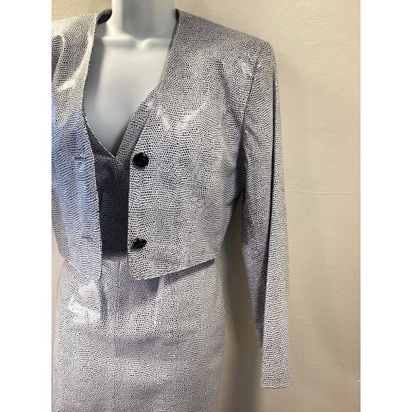 Michael Hoban North Beach Leather Snakeskin Vintage Mini Dress Jacket 2pc 80's S - Picture 6 of 13